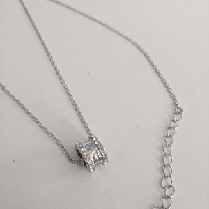 Silver Pave Loop Necklace